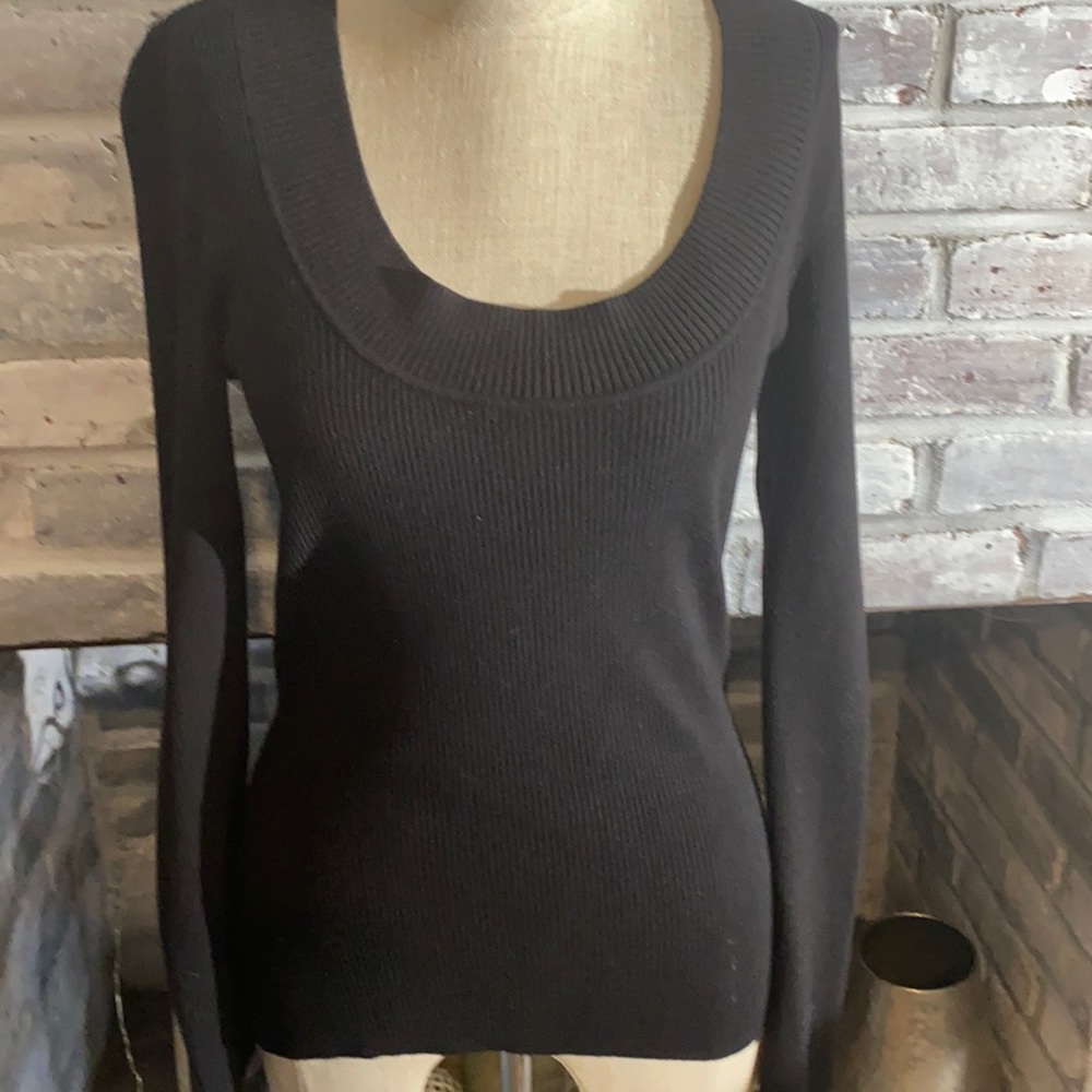 Inc large black ribbed sweater hardly worn